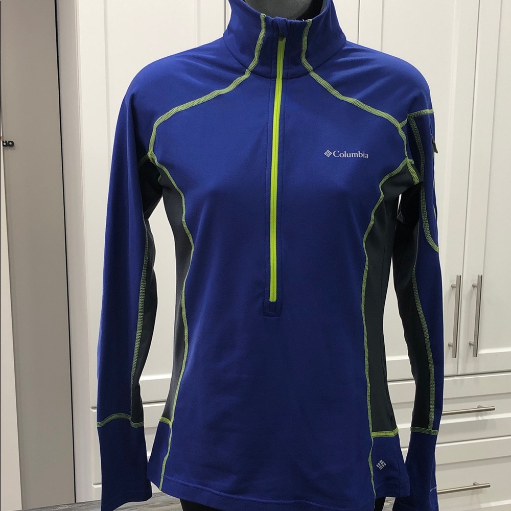 Columbia Women’s Omni-Heat Thermal Comfort Half-Zip Pullover–XS – Purple & Grey